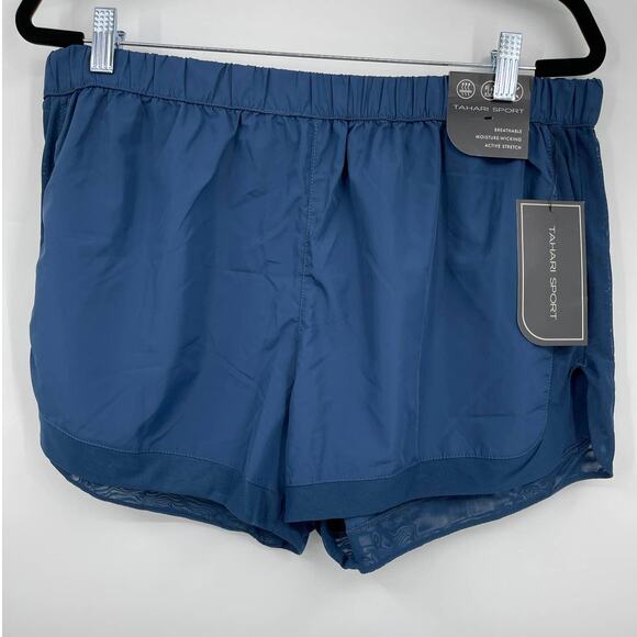 Tahari Sport Dark Blue Running Shorts Athletic Elastic Waist Womens XL NEW - Picture 9 of 9